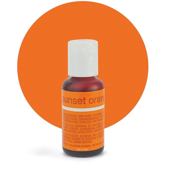 Sunset Orange Liqua-Gel Color - .70 ounce By Chefmaster - NY Cake | Cake Decorating & Baking Supplies