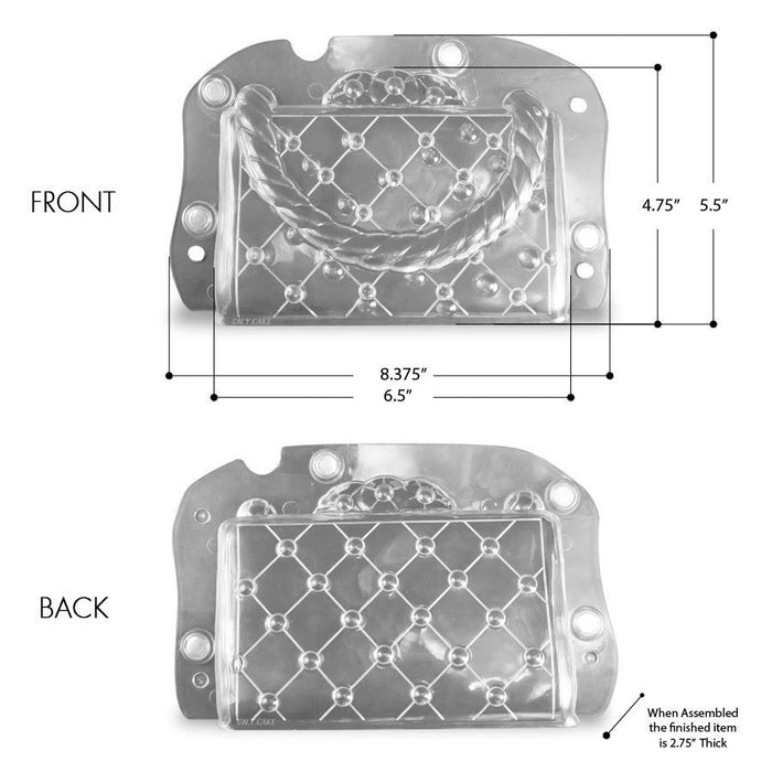 3D Clutch Purse Handbag Polycarbonate Chocolate Mold - NY Cake | Cake Decorating & Baking Supplies