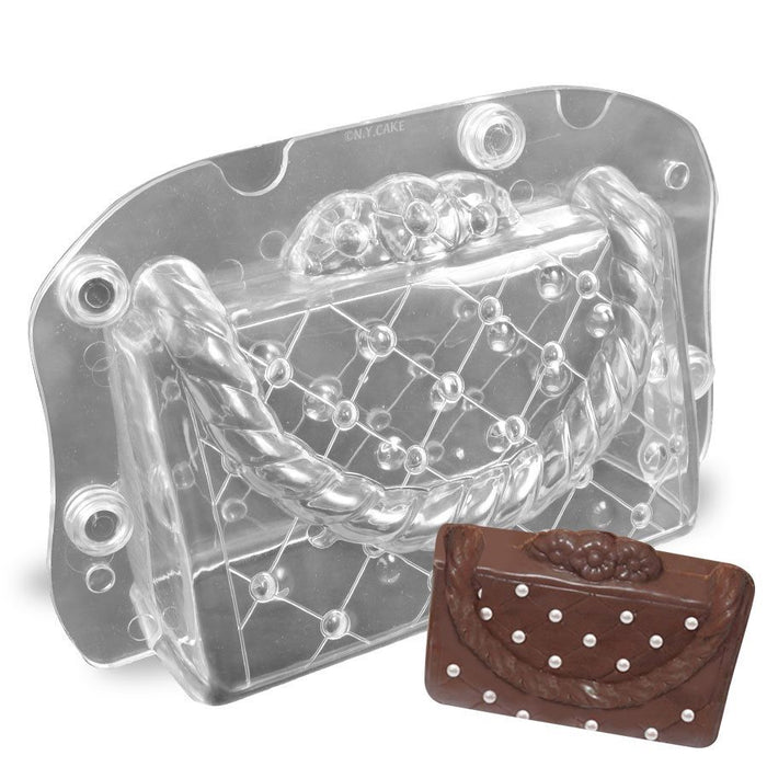 3D Clutch Purse Handbag Polycarbonate Chocolate Mold - NY Cake | Cake Decorating & Baking Supplies