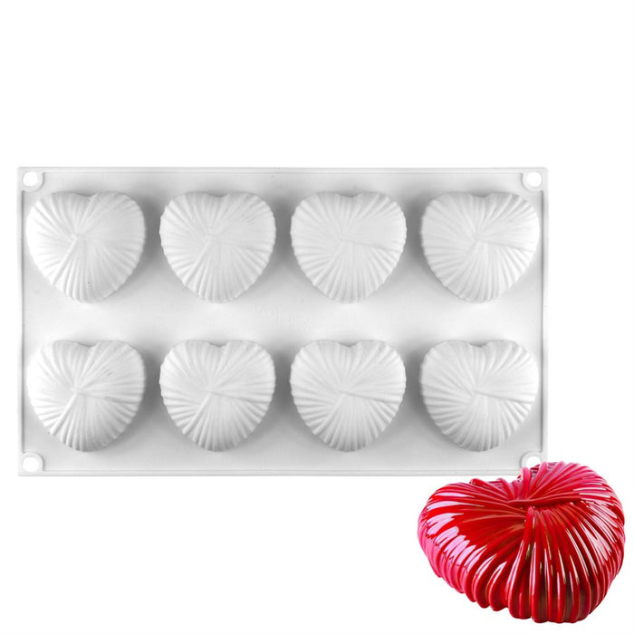 Wrapped Heart Silicone Baking & Freezing Mold - 8 Cavity - NY Cake | Cake Decorating & Baking Supplies