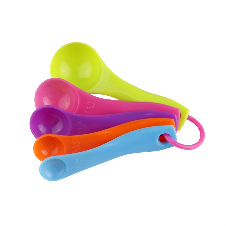 5pcs Measuring Spoon Set, Plastic Pp Graduated Scoops For Baking, Including  1ml, 2.5ml, 5ml, 7.5ml And 15ml Scoops