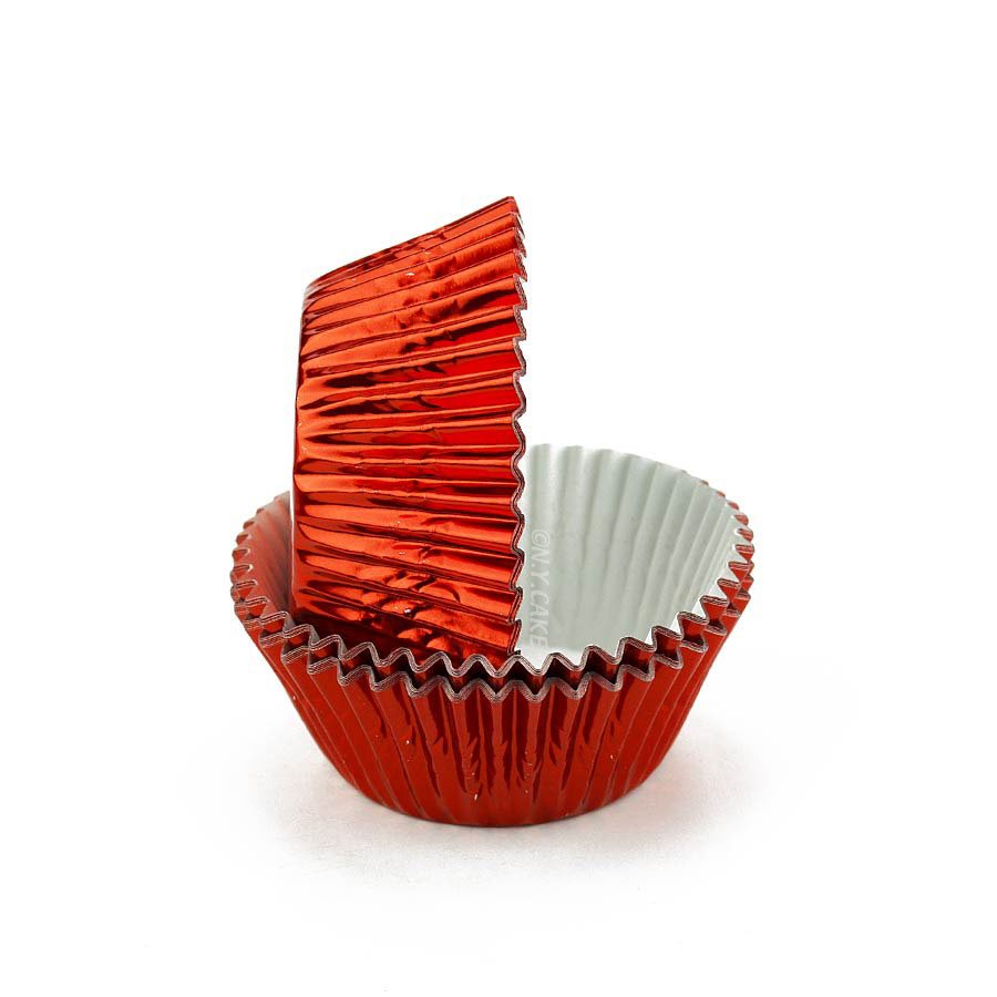 STANDARD Foil Cupcake Liners / Baking Cups – 50 ct RED – Cake