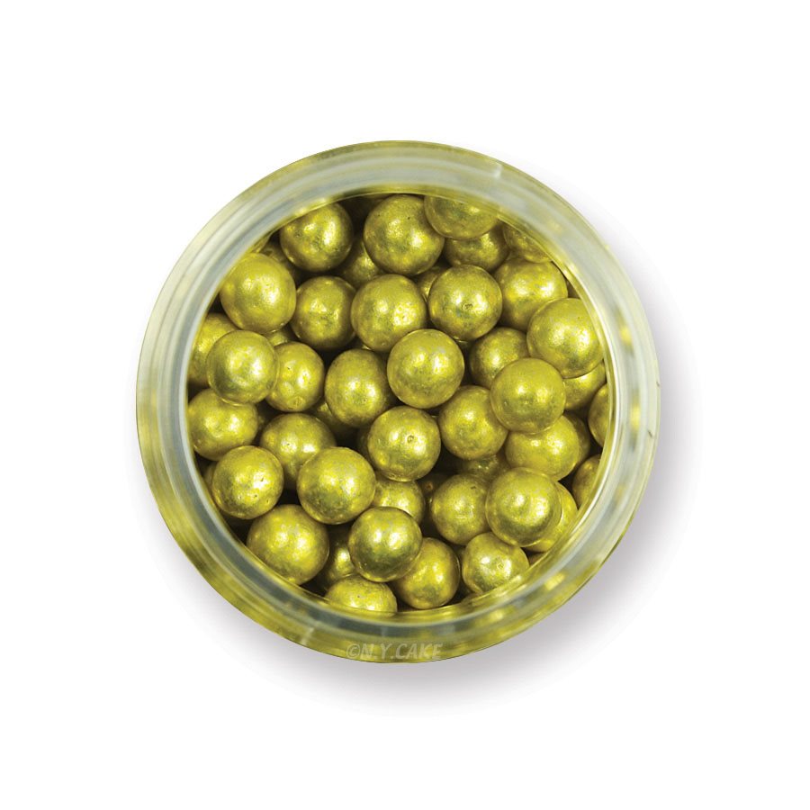 Metallic Silver Golden Tint 6mm Edible Sugar Pearls/ Dragée Balls