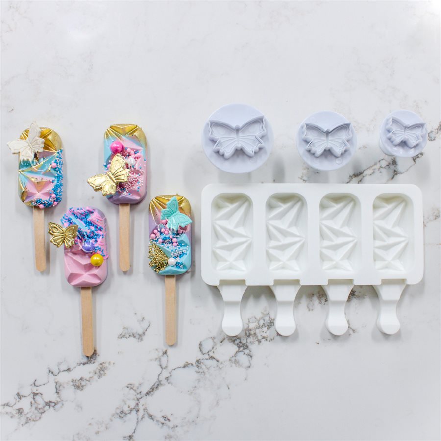 NY Cake Silicone Ice Cream Pops Mini Size Silicone mold for 4 bars/cak –  Bake Supply Plus