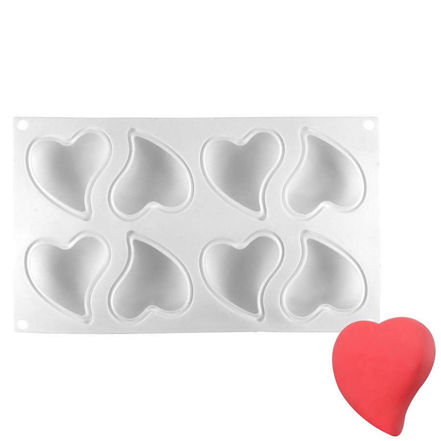 Curved Heart Silicone Baking & Freezing Mold 6 Diam.