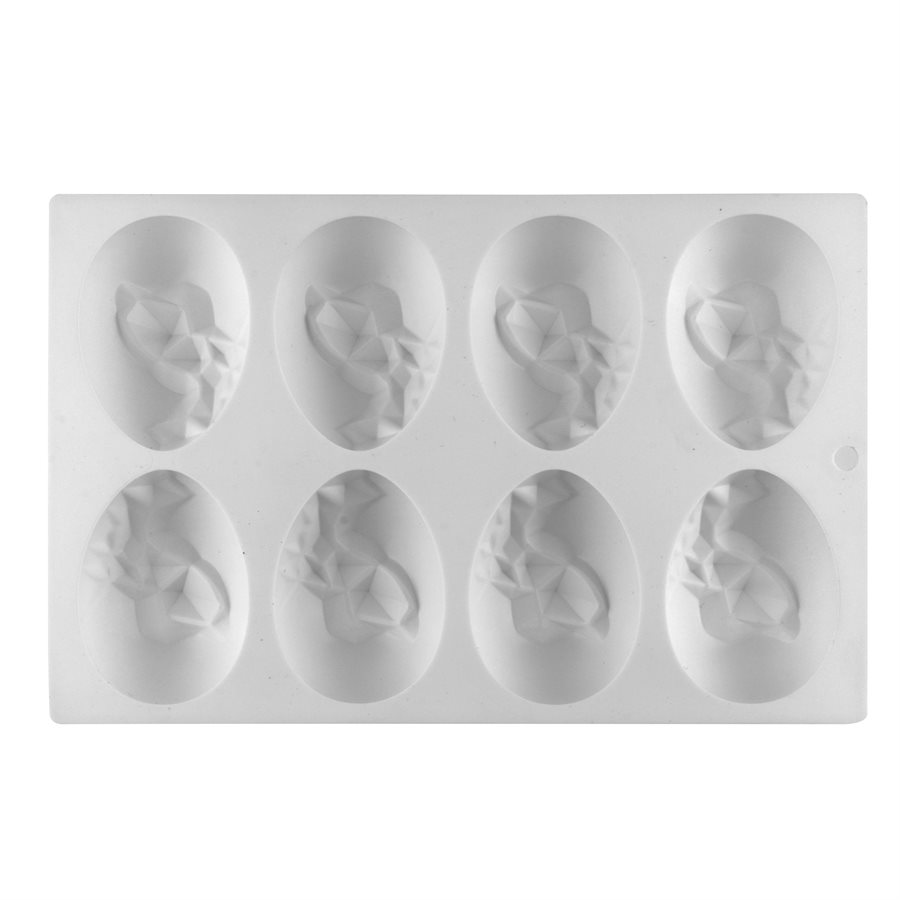 NY Cake Silicone Baking Mold-Fancy Egg Shape 6 Cavity, Size: 2