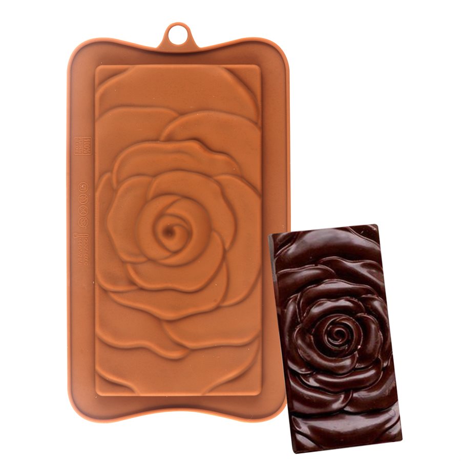 Valentine's Day Rose Flower Chocolate Bar Mold Cake Silicone