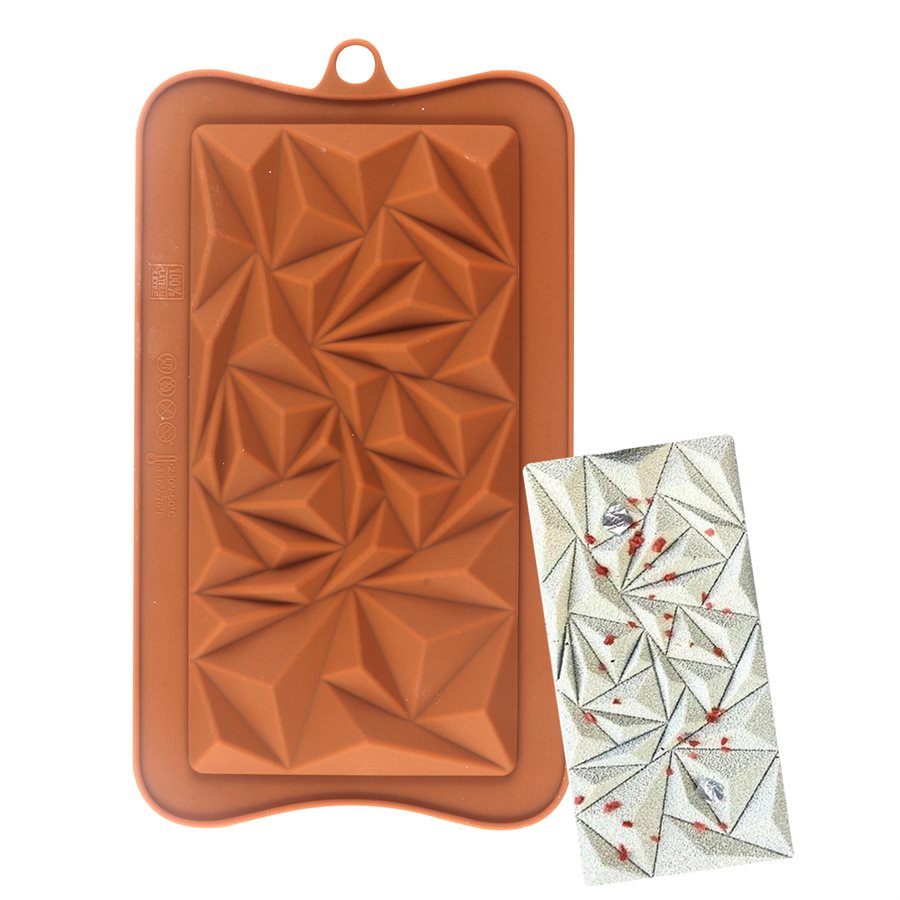 Triangle Topped Square Silicone Chocolate Mould