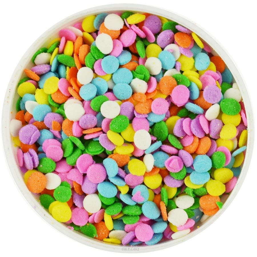 OliveNation Pastel Candy Quins, Multicolor Candy Confetti Ice Cream,  Dessert Topping, Edible Decoration - 1/2 pound