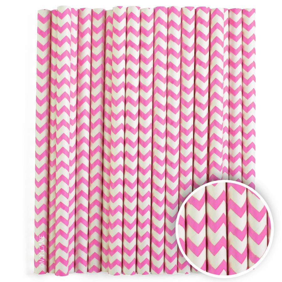 Cake Pop Sticks Pink Chevron 25 pieces