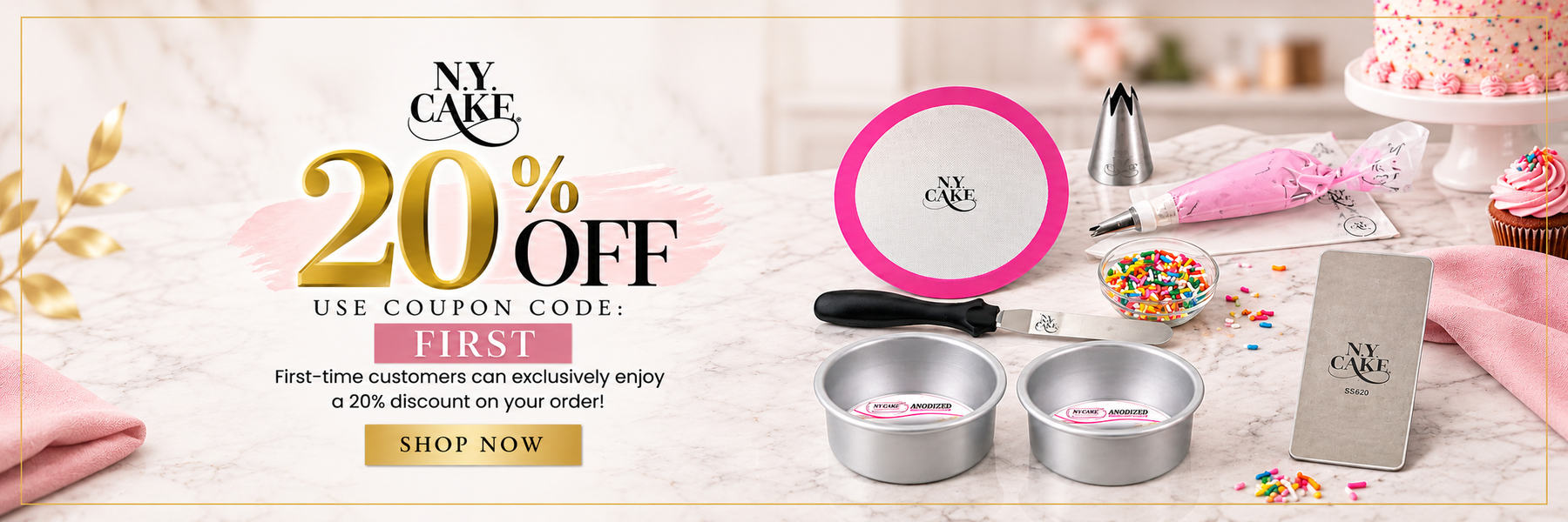 Save 20% on your first NY Cake order with coupon code FIRST