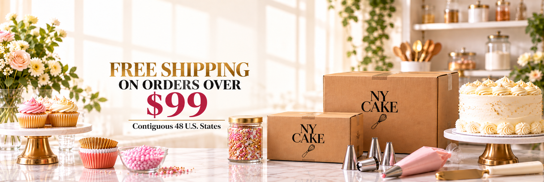 Free shipping on NY Cake orders over $99 within the contiguous 48 U.S. states