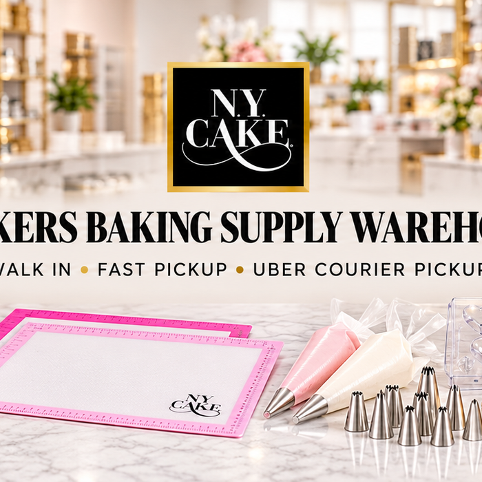 NY Cake Yonkers baking supply warehouse offering walk-in shopping, fast online order pickup and Uber courier pickup.