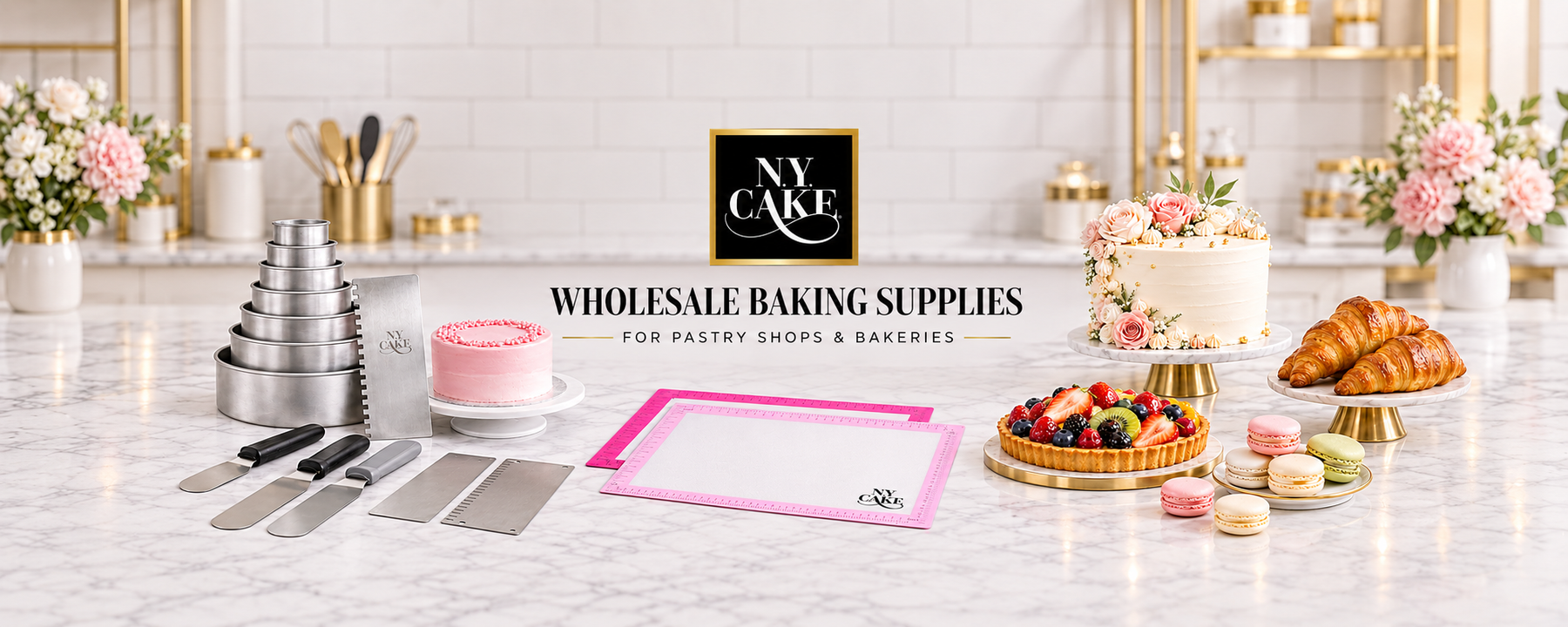 NY Cake wholesale baking supplies, professional tools and finished pastries for pastry shops and bakeries.