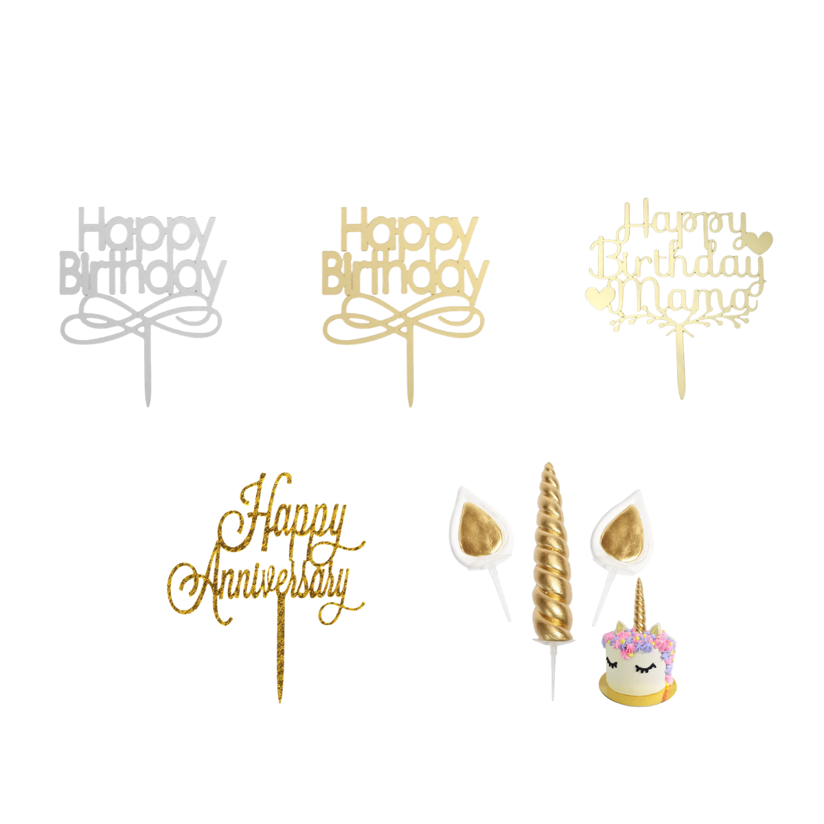 Cake toppers and cake decorations for birthdays weddings and celebrations