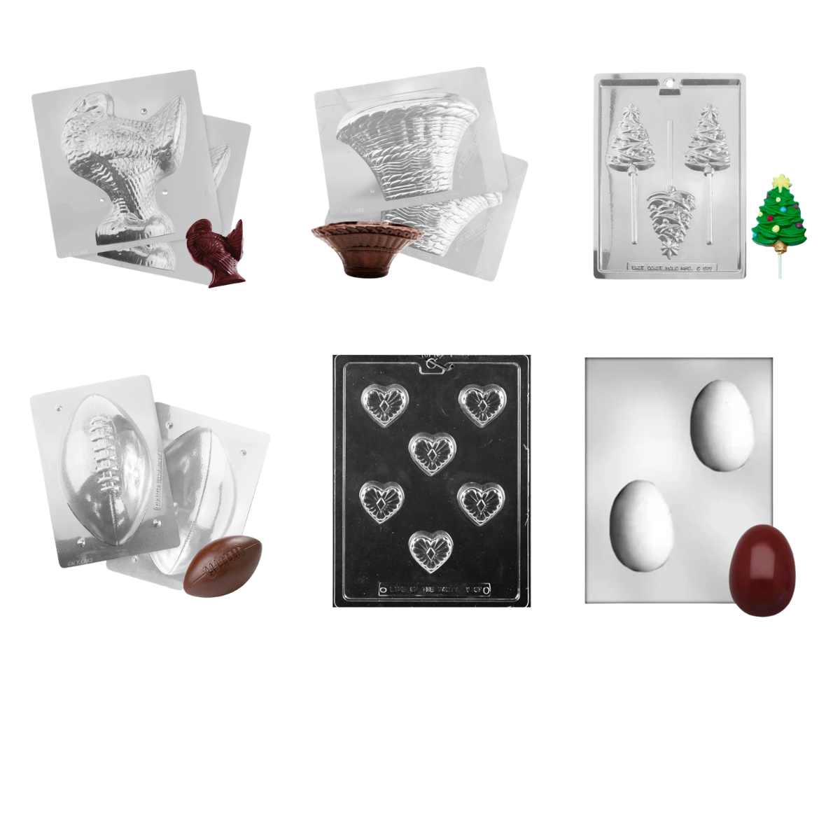 Plastic candy molds for chocolate and candy making from NY Cake®