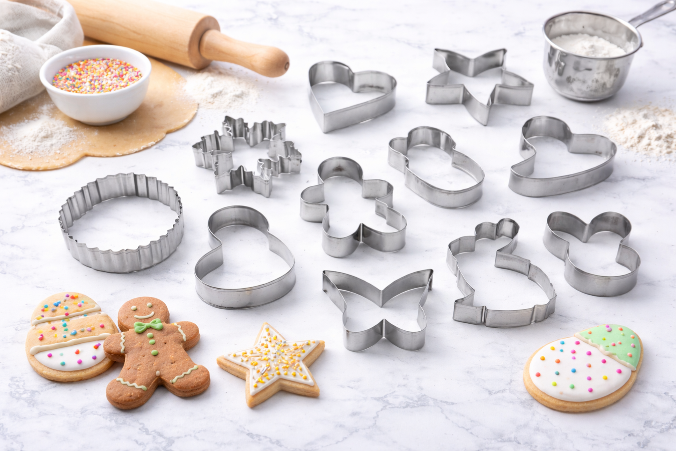 stainless steel cookie cutters and pastry cutters for baking sugar cookies gingerbread and fondant shapes