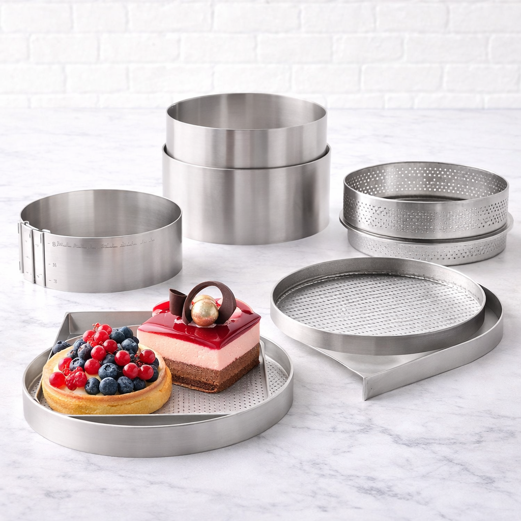 stainless steel cake rings mousse molds and tart rings for pastry baking