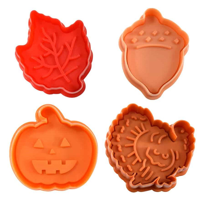 Autumn Pastry & Cookie Stampers (Set of 4) - NY Cake | Cake Decorating & Baking Supplies