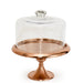 10.5 inch rose gold cake stand with glass dome for cake display
