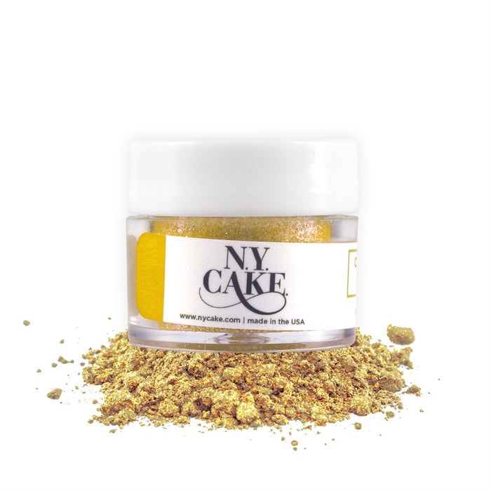 Jar of 100% edible glitter dust for decorating cakes, cupcakes, cookies, chocolates, and desserts with vibrant sparkling color.