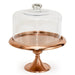 11.75 inch rose gold cake stand with glass dome for dessert display