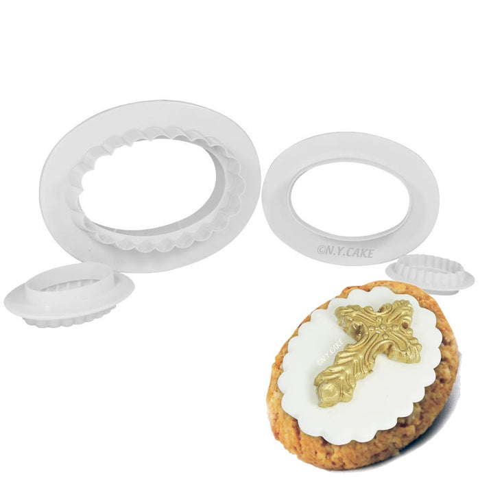 Oval Double Sided Cutter - NY Cake | Cake Decorating & Baking Supplies