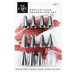 NY Cake Medium Cake Decorating Set in a blister pack, containing 10 silver metal piping tips and a clear plastic spatula on a white backing card with red decorative scribbles.