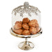 12 inch silver royal dome cake stand with glass cover for dessert display