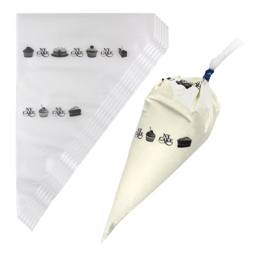 12 inch tipless disposable piping bags pack of 100 by NY Cake for cake decorating, buttercream frosting, cupcakes, cookies, and pastries.