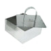 Square stainless steel mousse mold 4 inch with press insert for layered desserts and pastry presentation