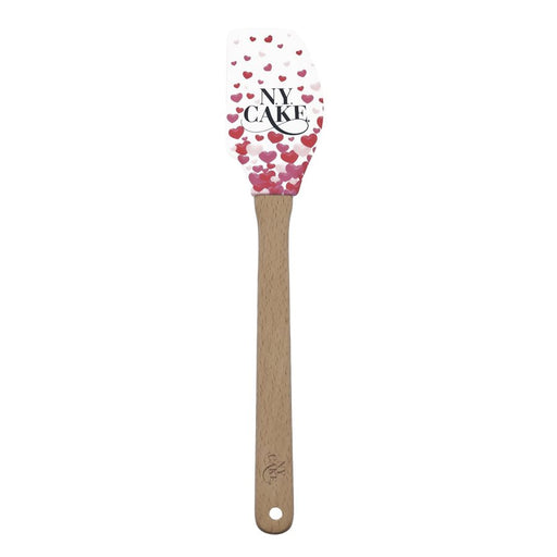 "Hearts" Silicone Spatula w/ Wooden Handle - NY Cake | Cake Decorating & Baking Supplies