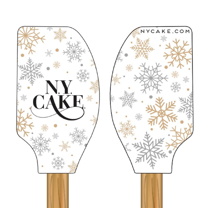 "Snowflakes" Silicone Spatula w/ Wooden Handle - NY Cake | Cake Decorating & Baking Supplies