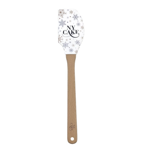 "Snowflakes" Silicone Spatula w/ Wooden Handle - NY Cake | Cake Decorating & Baking Supplies