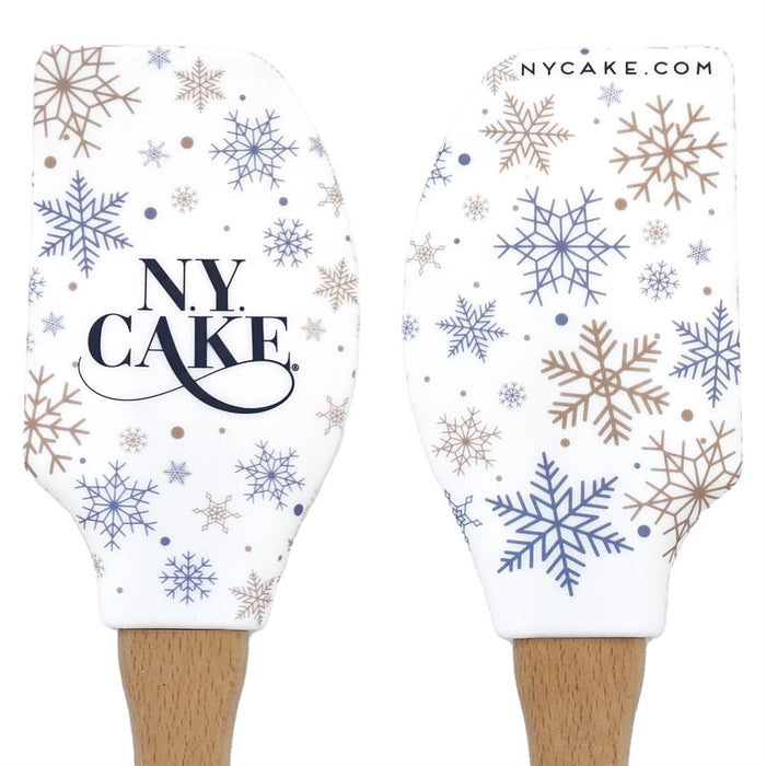 "Snowflakes" Silicone Spatula w/ Wooden Handle - NY Cake | Cake Decorating & Baking Supplies