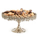 14 inch silver tiara cake stand with decorative trim for cake display and events