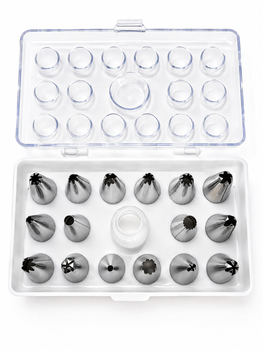 16 Pcs Stainless Steel Piping Tip Set with Case | Cake Decorating Icing Tips