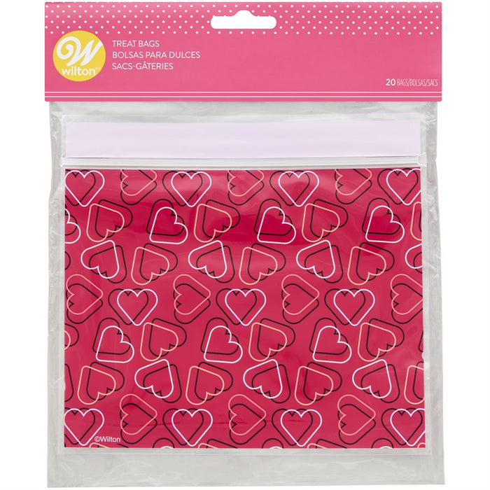 Scattered Hearts Resealable Cellophane Candy Bags 20ct - NY Cake | Cake Decorating & Baking Supplies