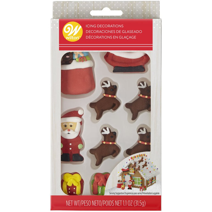 Santa Scene Royal Icing Decorations - 10ct - NY Cake | Cake Decorating & Baking Supplies