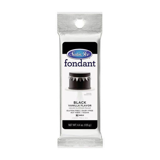 Satin Ice Black Fondant 4.4 oz. - NY Cake | Cake Decorating & Baking Supplies