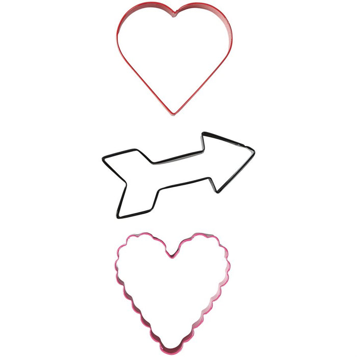 Heart, Arrow, & Scalloped Heart Cookie Cutter Set, 3pc - NY Cake | Cake Decorating & Baking Supplies