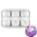 NY Cake 2 inch gem dome silicone baking mold with 6 cavities for mousse cakes, chocolates, frozen desserts and candy.