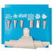 Ateco 8 piece cake decorating tube set with piping tips, reusable decorating bag, and coupler for cake decorating, cupcakes, cookies, and buttercream piping.