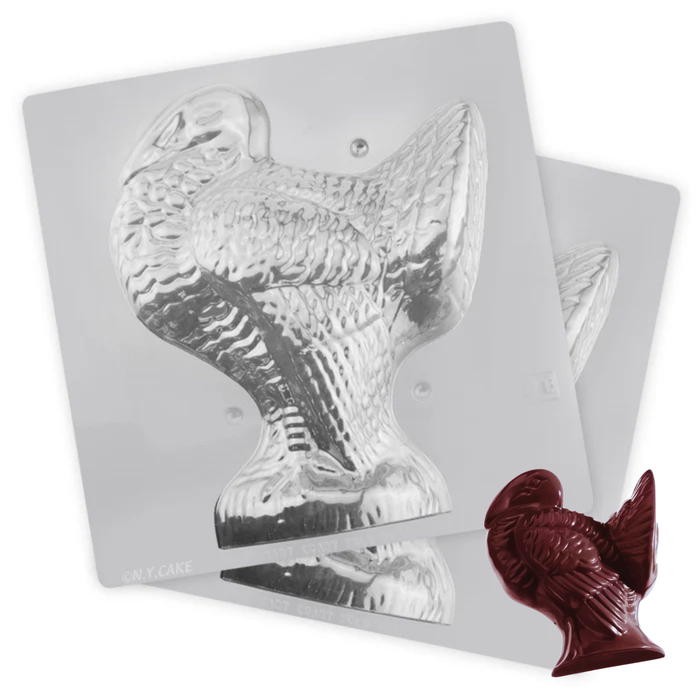 3D large turkey chocolate candy mold two piece mold for Thanksgiving centerpieces and holiday treats