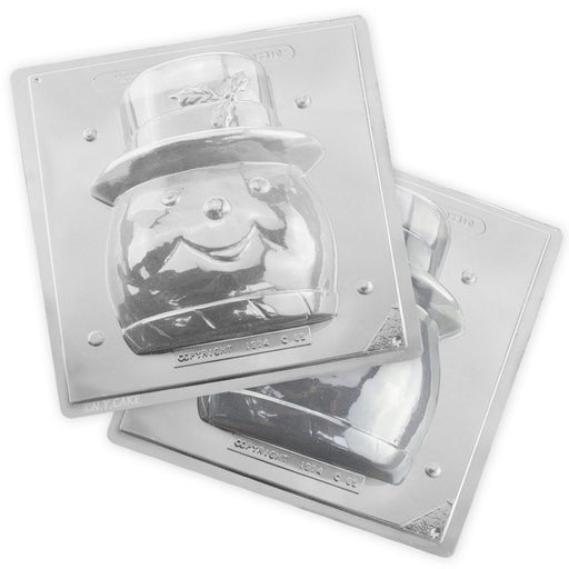 3D snowman cookie jar chocolate candy mold 2 piece holiday mold for Christmas treats