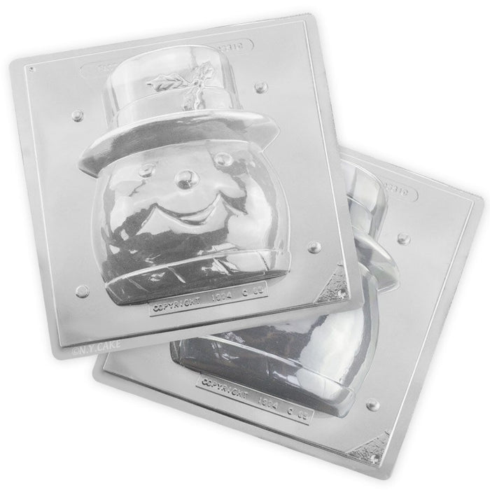 3D snowman cookie jar chocolate candy mold 2 piece holiday mold for Christmas treats