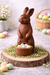 3D bunny with basket chocolate candy mold 6 inch for making Easter chocolate bunny
