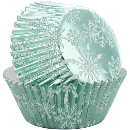 Foil Snowflake Baking Cups 24ct - NY Cake | Cake Decorating & Baking Supplies