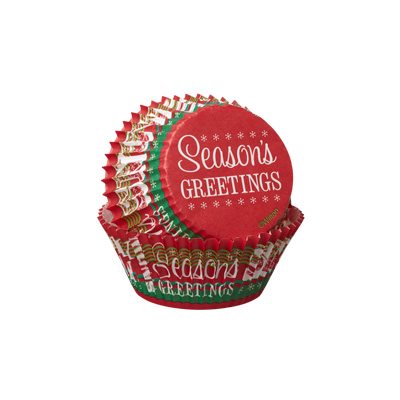 Seasons Greetings Standard Muffin Liner - NY Cake | Cake Decorating & Baking Supplies