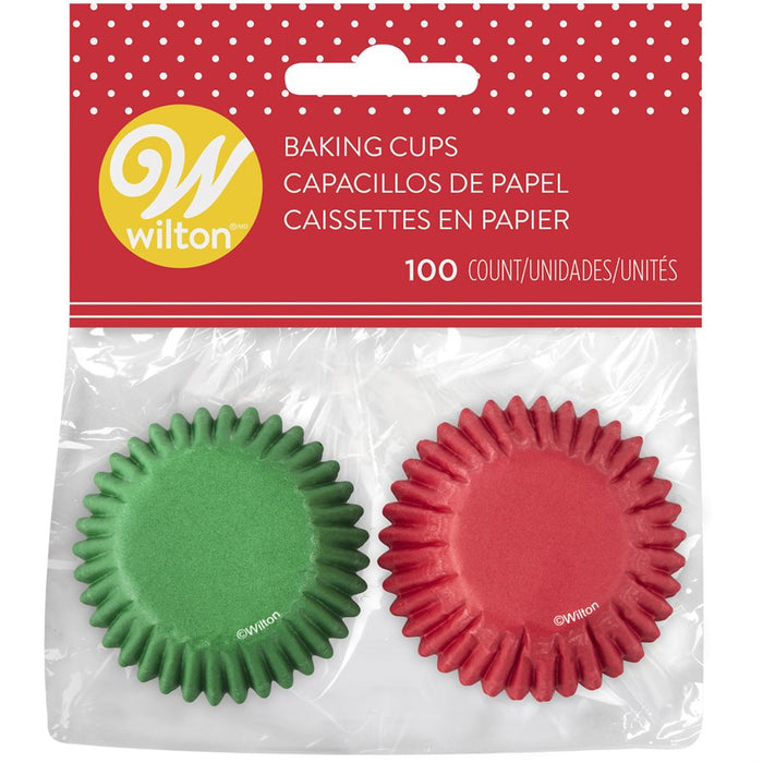 Red & Green Mini Baking Cups 100ct - NY Cake | Cake Decorating & Baking Supplies